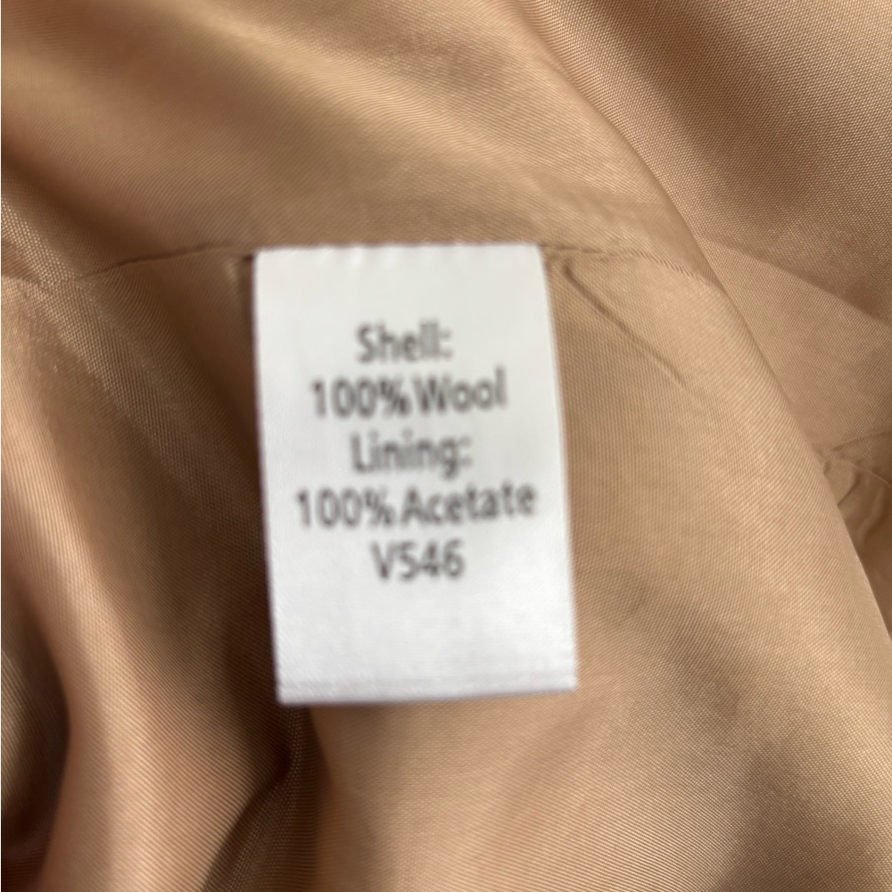 NWOT WOOL THREE BUTTON CAMEL LONG SLEEVE APPLESEEDS LINED BLAZER SZ 14 - Picture 6 of 13